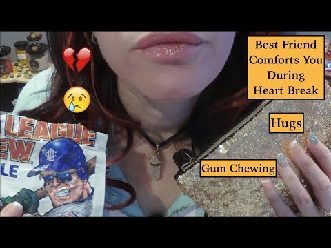 ASMR Gum Chewing Friend HUGS & Comforts You During Heart Break. Whispered. Features Dec Ipsy Bag
