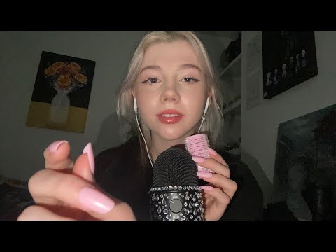 ASMR nail tapping, scratching, mic brushing, lip gloss and more to help you sleep 💤💕