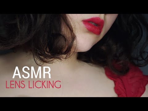 ASMR Lens Licking with Lipgloss (up close and far) 👅💄