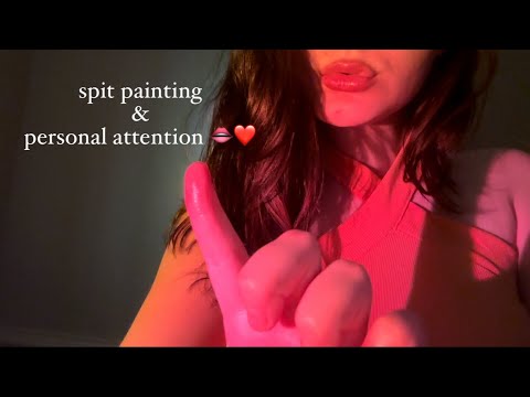 ASMR ✨ upclose spit painting + personal attention 💋💦(no talking)❤️‍🔥
