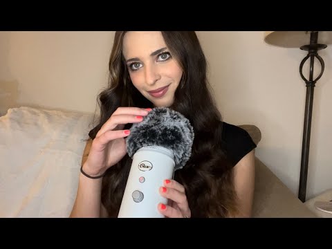 ASMR| Inaudible whispering with hand movements and fluffy mic ✨