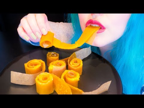 ASMR: Gooey Mango Pappardelle? | Fruit Leather Recipe ~ Relaxing Eating Sounds [No Talking|V] 😻