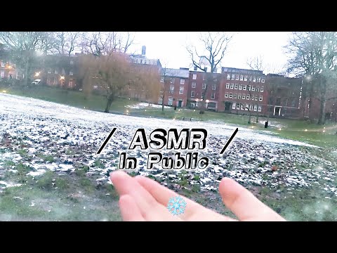ASMR in Public! ❄️ (Audible/Inaudible Whispering, Snow & Lens Tapping)