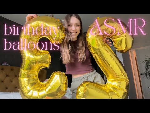 ASMR • huge crinkling balloons ✨ (it was my birthday) 🎉