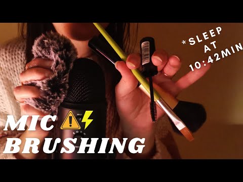 ASMR - BRUSHING AND SCRATCHING MIC for Sleep and Tingles (different Brushes, No Cover) 🤤