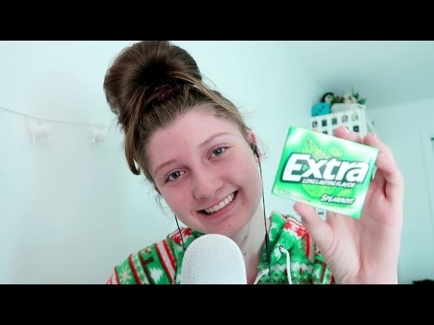 ASMR gum chewing and whispered ramble