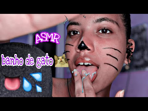 ASMR Banho De Gato 👅💦 | Spit Painting ( No Talking ) 👅💦 sons molhados para você relaxar 💦