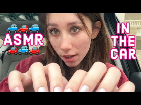 ASMR in the car! (random tapping, scratching, whispers, mouth sounds, etc.)