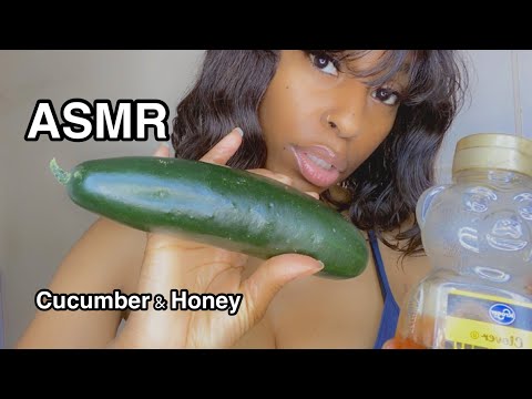 ASMR | Cucumber &  honey￼ Licking