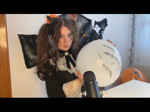 ASMR Blowing And Popping Balloons ( Halloween Edition) 👻🎃 Part 1 , Tapping Kissing Sounds ❤️