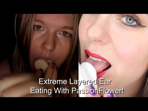 Aggressive Layered Ear Eating! Kisses, licking, sucking, Collab With PassionFlower ASMR!!