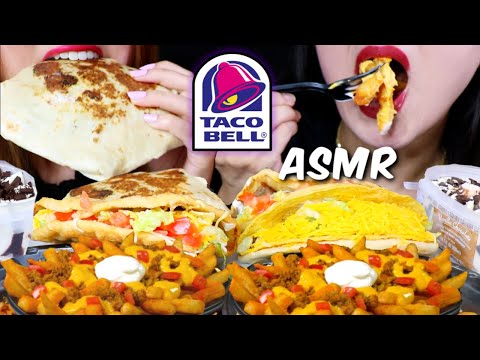 ASMR CHEESY NACHO FRIES + CHEESY GORDITA CRUNCH (Taco Bell) + ICE CREAM 리얼사운드 먹방 | Kim&Liz ASMR