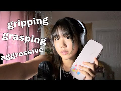 fast + aggressive grasping on different objects ASMR