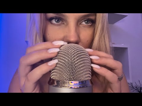 ASMR | Acrylic Nail Tapping & Mic Scratching w/ Mouth Sounds for SLEEP 😴 (No Talking)