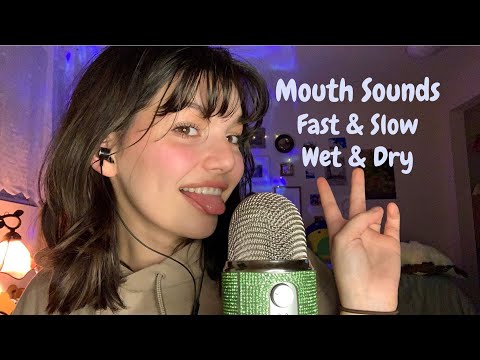 ASMR | Upclose Fast and Slow Mouth Sounds (Wet and Dry) and Hand Movements || Super Tingly