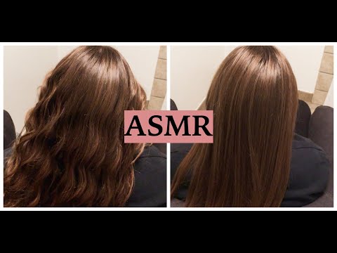ASMR From Wavy to Straight, No Talking (Relaxing Hair Play, Brushing, Straightening & Spraying)
