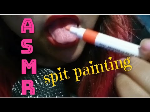 ASMR -SPIT PAINTING /🎨👅💦 Para que Duermas🥱 ASMR visual