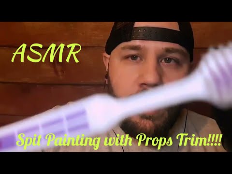 ASMR Spit Painting with a Trim!!! (with props)
