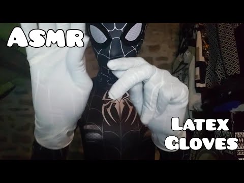 ASMR ◇ Latex gloves in black spiderman suit 🤍🖤