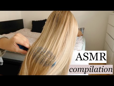 ASMR COMPILATION - hair straightening transformations & hair brushing sounds (no talking)