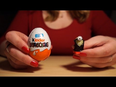 Binaural ASMR/Whisper. Kinder Surprise Eggs (Crinkling, Clicking, No Eating Sounds)