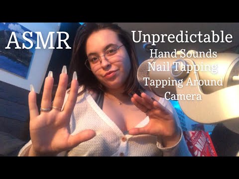 Super Unpredictable Long Nail Tapping, Hand Sounds, Tapping Around The Camera & More ASMR