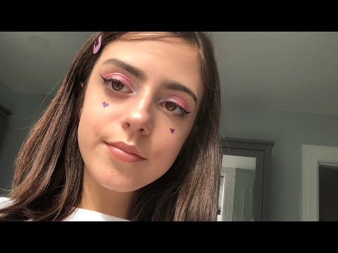 ASMR| soft girl makeup look w hearts 💜