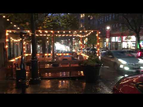 ASMR rainy city streets with Indian music relaxing background