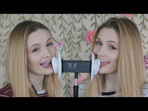 ASMR Twin Ear Noms and Mouth Sounds w/ Tongue Fluttering