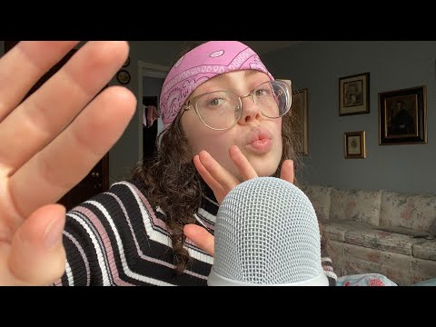 ASMR fast and aggressive kisses and hand movements (wet mouth sounds) (inaudible whispers)