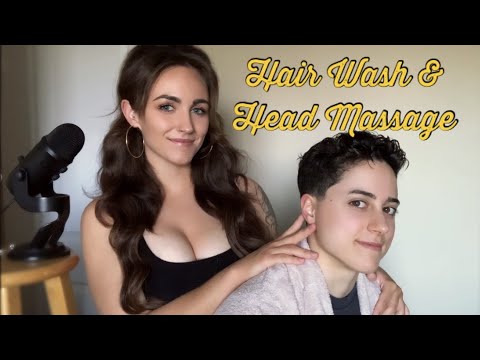 REAL Hair Washing & Head Massage Sounds 🧼 (Whispered, Soapy Sounds, Hair Brushing)
