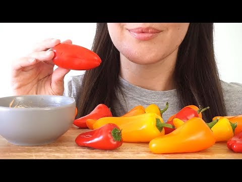 ASMR Eating Sounds: Crunchy Mini Peppers (No Talking)