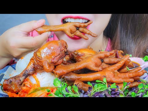 ASMR COOKING BRAISED CHICKEN LEGS AND CHICKEN FEET IN SOY SAUCE | LINH-ASMR