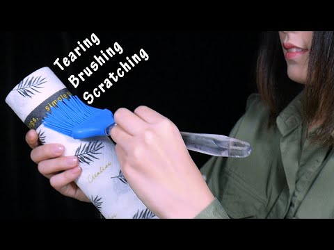 [ASMR] Scratching Tearing Brushing Paper Towel🧻 with Nail, Brush, Earpick, Cotton swab (No Talking)