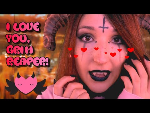 ASMR - DEMON GIRL ~ I Might Have a Crush on You, Grim Reaper! | Admiration, Chanting, Soft Singing ~