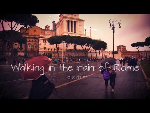 Asmr caminando en la lluvia en Roma. Sonidos binaural de ciudad  | Asmr español | Asmr with Sasha