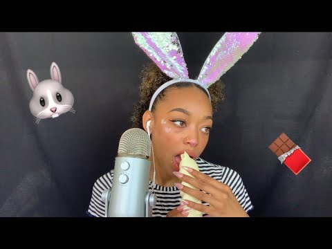 ASMR | White Chocolate Easter Bunny 🐰🐣✨ | Eating Sounds 😋