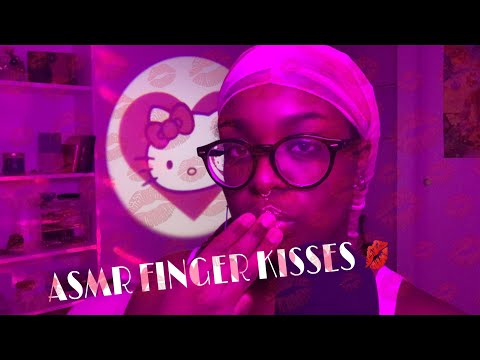 ASMR • Finger kisses 🤞🏾💋 (kiss sounds, mouth sounds, whispers)