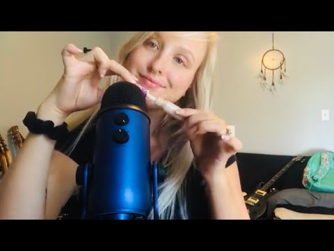 ASMR WHATS IN MY MAKEUP BAG | tapping, scratching, whispering you to sleep