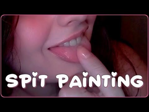 ♥ Quick ASMR Spit Painting ♥ Intense mouth sounds and finger licking