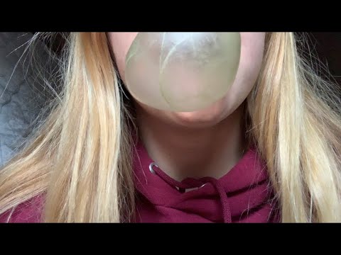 ASMR GUM CHEWING AND BLOWING BUBBLES