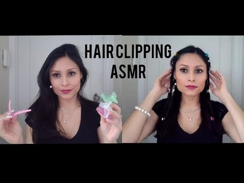 ASMR ~  Hair Clipping my own hair~ Relaxing hair brushing and hairstyling~