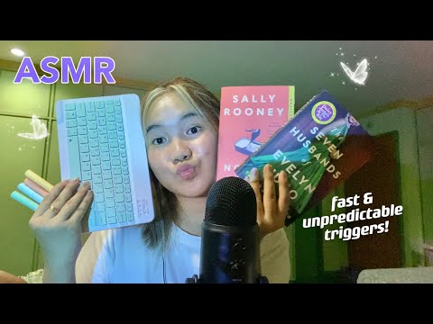 ASMR | fast, chaotic, loud, unpredictable triggers! 😎 whispers, book tapping, scratching, tracing ✨