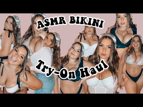 ASMR Bikini Try-On Haul | ASOS Fuller Bust Line | Fabric Sounds | Up-Close Whisper