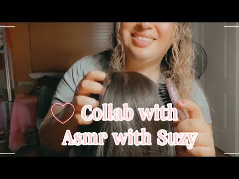 ASMR| Collab ft ASMR with Suzy: Scalp Scratching & hair brushing