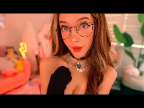 ASMR girl with no boundaries touches your face