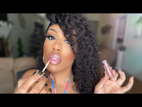 ASMR | Lipgloss Application On You & I  + Mouth Sounds (Little Personal Attention)