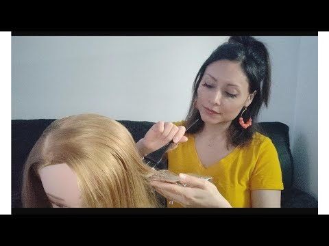 ASMR: Hair color using foils (mannequin doll)