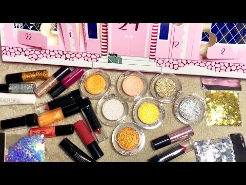 ASMR Makeup Haul | Christmas Calendar (Whispered)