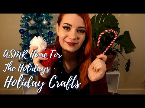 ASMR Home For The Holidays ~ Crafting & Crackling Fireplace Ambience